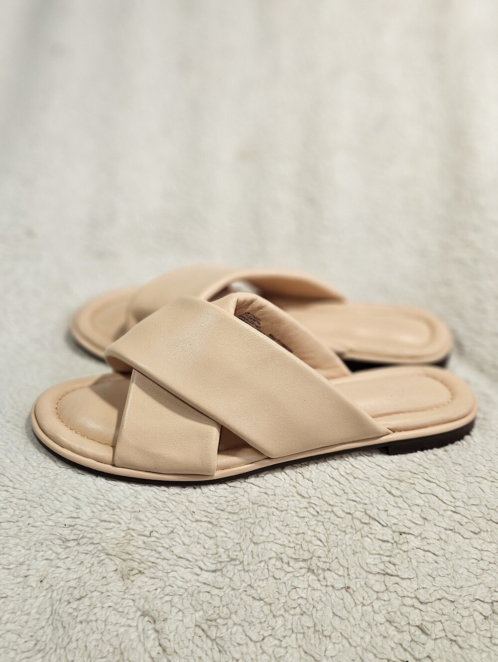 J.crew Menorca padded cross-strap sandals in leather